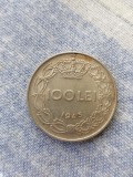Moneda Romania 100 Lei 1943, Fara Pavilion - Numismatica