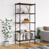 VidaXL Unitate de rafturi pe 5 niveluri negru și natural, 80x40x163 cm 336349