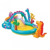 Piscina gonflabila Dinoland cu accesorii 333x229x112 cm, 7Toys