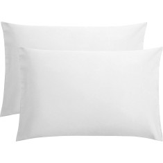 Set 2 huse perna din bumbac ranforce 100%, densitate 120 g/mp, Alb, 40/40cm