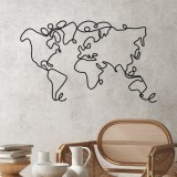 Cumpara ieftin Tablou metalic World Negru 120x70x1.5 cm