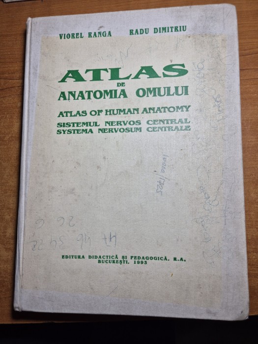 atlas de anatomia omului - sistemul nervos central - din anul 1993 - format mare,coperti cartonate