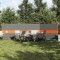 Gossi paravan de camping, gri/portocaliu, 490x123 cm, impermeabil