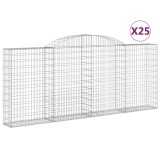 Cumpara ieftin Cosuri gabion arcuite 25 buc, 300x30x120/140 cm fier galvanizat