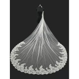 Cumpara ieftin Voal Mireasa Floral, 300x350cm, Bej - 20310