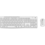 Kit wireless tastatura si mouse Logitech MK295 Silent, US layout, Off white