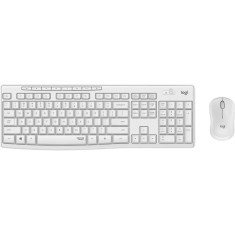 Kit wireless tastatura si mouse Logitech MK295 Silent, US layout, Off white