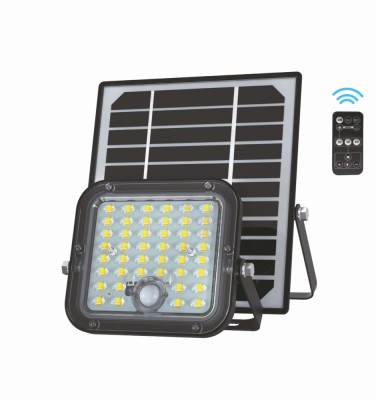 Proiector LED 30W 4800lm lumina naturala 4000K cu panou solar , cablu 5 metri , telecomanda si senzor de miscare, acoperire 100-150m &amp;sup2; foto