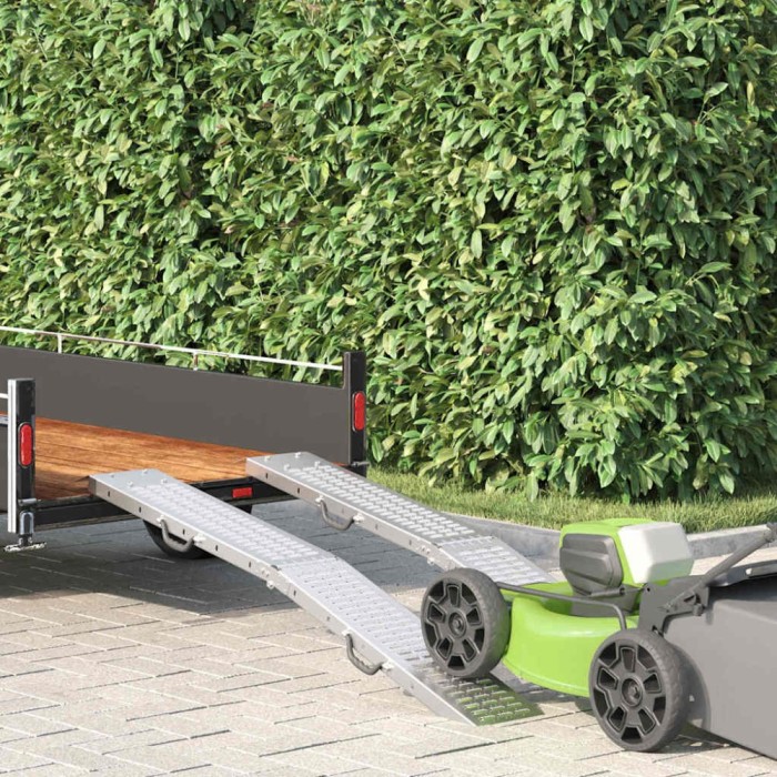 vidaXL Rampă de &Icirc;ncărcare 2 pcs Argintiu 166 x 22,5 x 4,5 cm 42019250