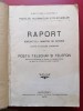Raport Posta Telegraf Telefon 1913, Bucuresti, 418 pagini, Editie Princeps