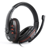 CASTI Gembird, cu fir, utilizare multimedia, microfon pe brat, conectare prin Jack 3.5 mm x 2, negru / rosu, &quot;GHS-402&quot;, (timbru verde 0.8 lei)