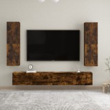 Dulapuri TV suspendate, 2 buc., stejar afumat, 30,5x30x110 cm