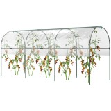 Outsunny Seră de grădină seră pentru roșii 4 arcuri din oțel p&acirc;nză din PVC 4 x 1,23 x 1,71 m verde | Aosom Romania