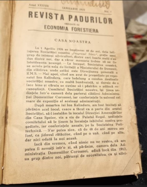 Revista Padurilor Anul XXXVII Ianuarie 1925
