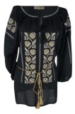 Bluza tip ie dama B23, negru/alb , marimea L