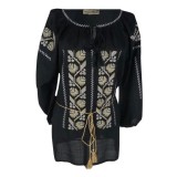 Bluza tip ie dama B23, negru/alb , marimea M