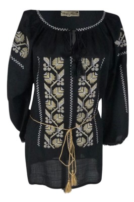 Bluza tip ie dama B23, negru/alb marimea S foto