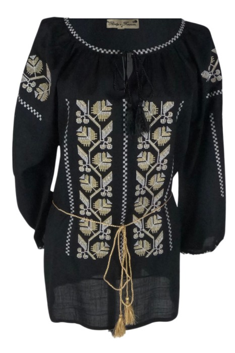 Bluza tip ie dama B23, negru/alb marimea S