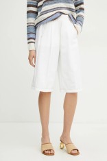 MM pantaloni scurti femei, culoarea alb, neted, high waist, 2516781027600 foto