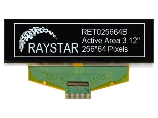 Afișaj OLED grafic 3,12&quot;, 256x64, RAYSTAR OPTRONICS, albă