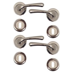 Maner usa cu rozeta, Kumru, nichel saten, pe cheie, 2 seturi / cutie