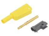 Conector banană 4mm ST&Auml;UBLI 32A 1kV galben aurit 66.2023-24