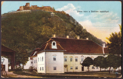 480 - DEVA, Cetatea, Market, Romania - old postcard - used - 1917 foto