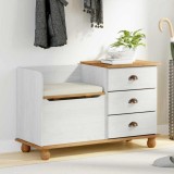 vidaXL Banc de depozitare pentru hol cu sertar Alb 100 x 39 x 62 cm