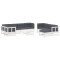 Set mobilier de gradina cu perne, 10 piese, alb, lemn masiv