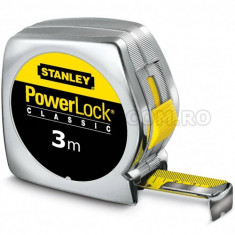 Ruleta PowerLock Classic STANLEY cu carcasa metalica 3m x 12.7mm foto