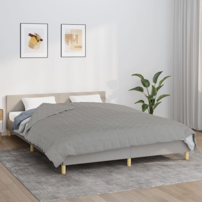 vidaXL Pătură cu greutăți, gri, 200x225 cm, 9 kg, material textil foto