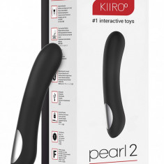 Vibrator KIIROO Pearl2 Bluetooth Control Touch-Sensitive Vibrations Silicon USB Negru 20 cm