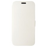Husa tip carte cu stand alba (cu decupaj casca) pentru Lenovo A859