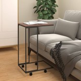 Gossi masuta laterala cu roti, negru, 40x30x63,5 cm, lemn prelucrat