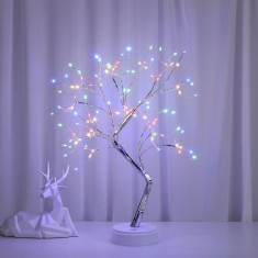 Decoratiune luminoasa arbore cu baterii + usb, 108 led-uri, multicolor