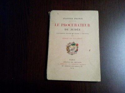 LE PROCURATEUR DE JUDEE - Anatole France - SERGE DE SOLOMKO (illustrations) 1919 foto