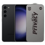 Folie de Protectie pentru Samsung Galaxy S23, TEO, Sticla Securizata ESD Antistatica, Super-X Privacy OG, Margini Negre, 0.30 mm, Transparent Inchis