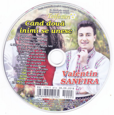 CD Populara: Valentin Sanfira &amp;ndash; C&amp;acirc;nd două inimi se unesc ( stare foarte buna ) foto