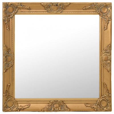 Oglindă de perete &amp;icirc;n stil baroc, auriu, 60 x 60 cm foto