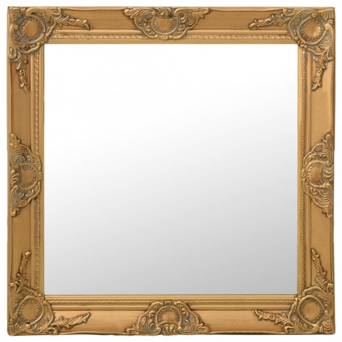 Oglindă de perete &icirc;n stil baroc, auriu, 60 x 60 cm