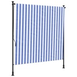 Cumpara ieftin Jaluzea rulou de exterior albastru/alb 150x270 cm tesatura/otel