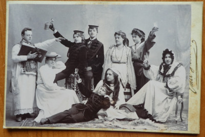 Foto pe carton , Atelier Emil Fischer , Sibiu , Hermannstadt , 1903 , autograf foto