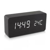 Cumpara ieftin Ceas electronic de masa Edman cu led, Termometru, Alarma, Control Vocal, 15x7x4 cm, Negru/alb