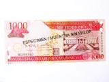 Rara! Republica Dominicană 1000 Pesos Oro 2004 Specimen UNC,bancnota din imagini la cel mai mic preț