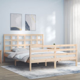Cadru de pat cu tablie, king size, lemn masiv GartenMobel Dekor, vidaXL