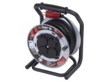 Prelungitor alimentare KERG 3x2,5mm2 bobinat cu 4 prize, negru