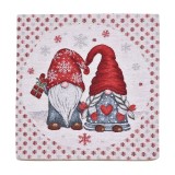 Fata de Perna Decorativa de Craciun Gnome cu Lurex Argintiu 40x40cm, CMCLASS