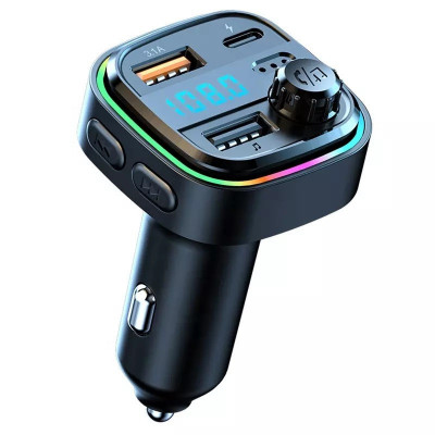 Modulator FM 12-24V Bluetooth 5.0 cu functie de incarcator auto Fast Charge 3.0 si port USB C - C26 foto