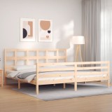VidaXL Cadru pat cu tăblie 200x200 cm, lemn masiv de pin