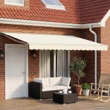 vidaXL Copertina Retractabila Crem 4x3m Textil Poliester Rezistent Gradina Intemperii Cadru Otel Semicaseta Umbra Gradina